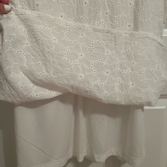 Daisy Street Women’s Eyelet Short Sleeve Ruffle Tunic Baby Doll White sz8 - Picture 9 of 14